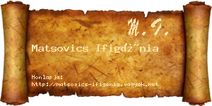 Matsovics Ifigénia névjegykártya